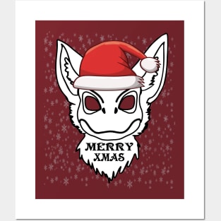 Dino Christmas Fursuit, Cute Santa furry fursona Posters and Art